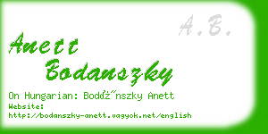 anett bodanszky business card